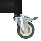 Carrito de isla de cocina con superficie de madera maciza y ruedas con freno