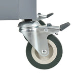 Carrito de isla de cocina con superficie de madera maciza y ruedas con freno