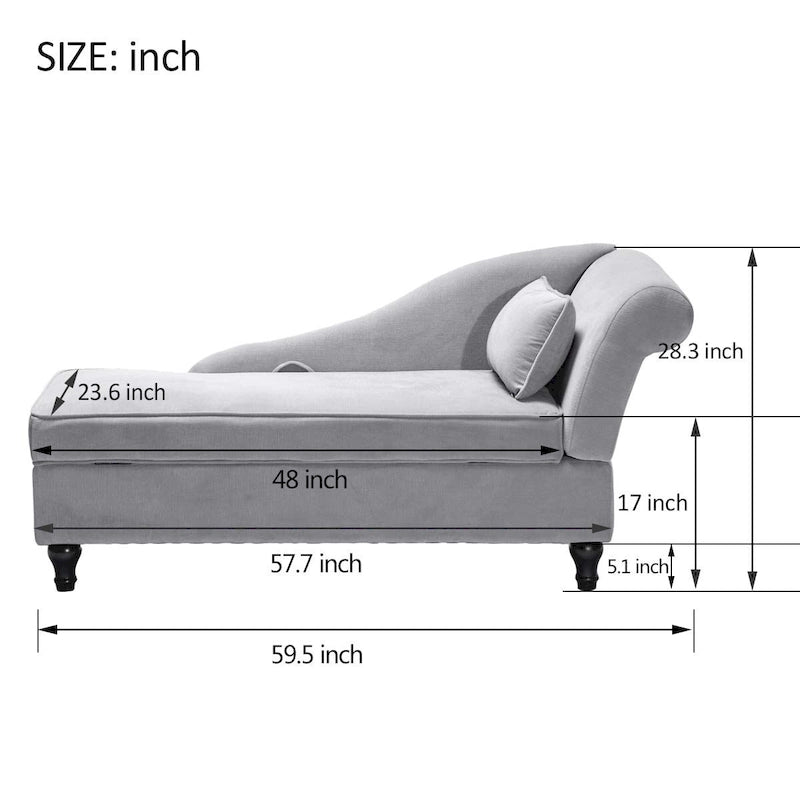 Chaise longue tapizada para interiores, sillón reclinable para sala de estar o dormitorio