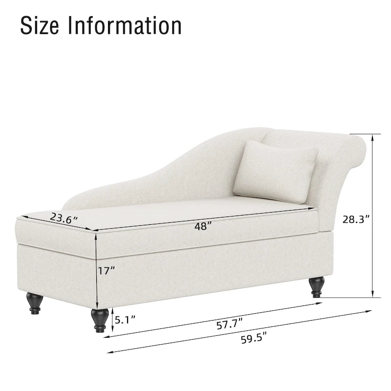 Chaise longue tapizada para interiores, sillón reclinable para sala de estar o dormitorio