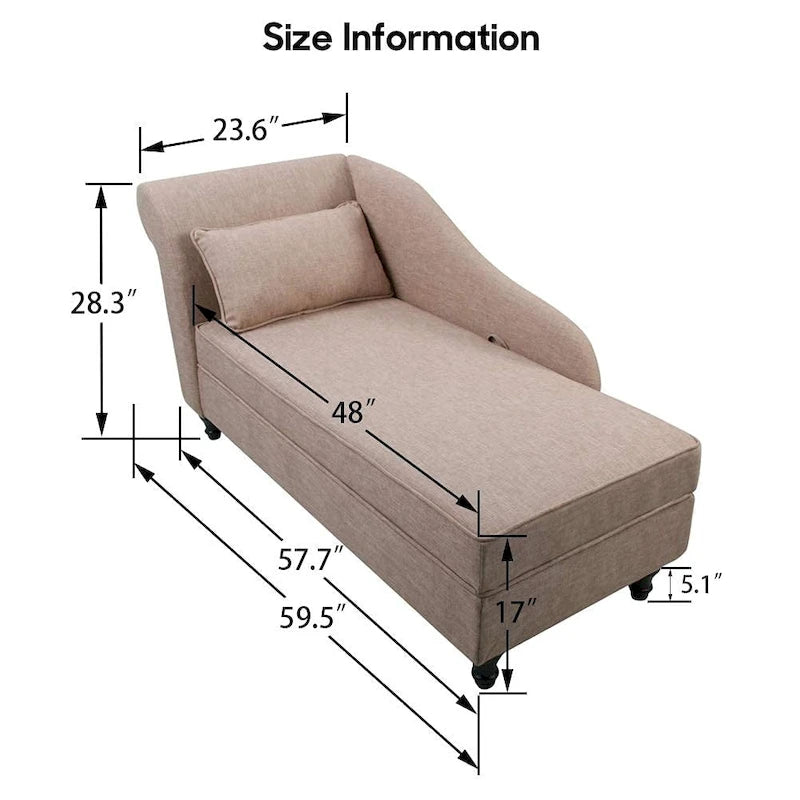 Chaise longue tapizada para interiores, sillón reclinable para sala de estar o dormitorio