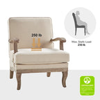 Sillón de poliéster estilo rústico con cómodo respaldo y cojín