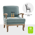 Sillón de poliéster estilo rústico con cómodo respaldo y cojín