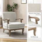 Sillón de poliéster estilo rústico con cómodo respaldo y cojín