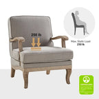 Sillón de poliéster estilo rústico con cómodo respaldo y cojín