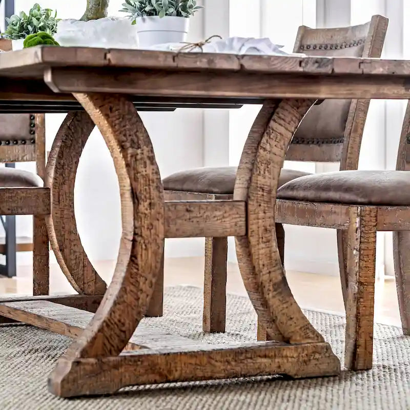 Mesa de comedor rústica de pino macizo Sail