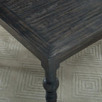 Mesa de comedor de madera oscura de 7 piezas con patas torneadas