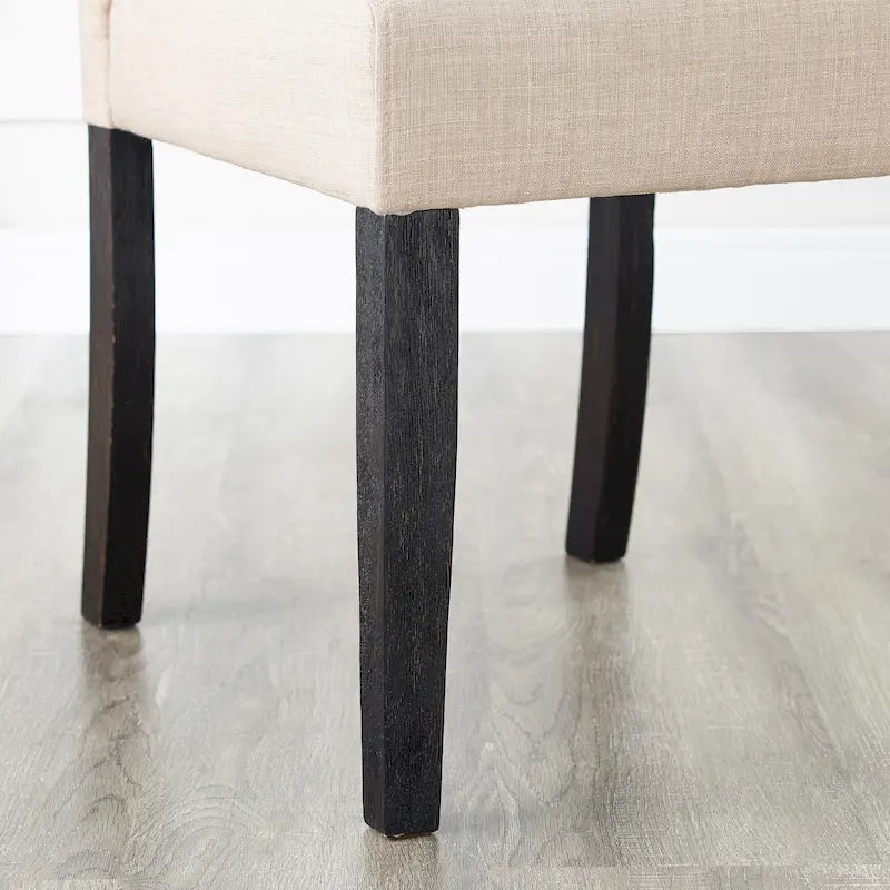 Mesa de comedor de madera oscura de 7 piezas con patas torneadas