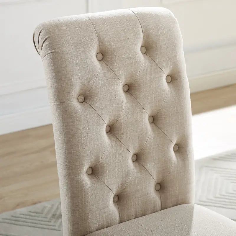 Mesa de comedor de madera oscura de 7 piezas con patas torneadas