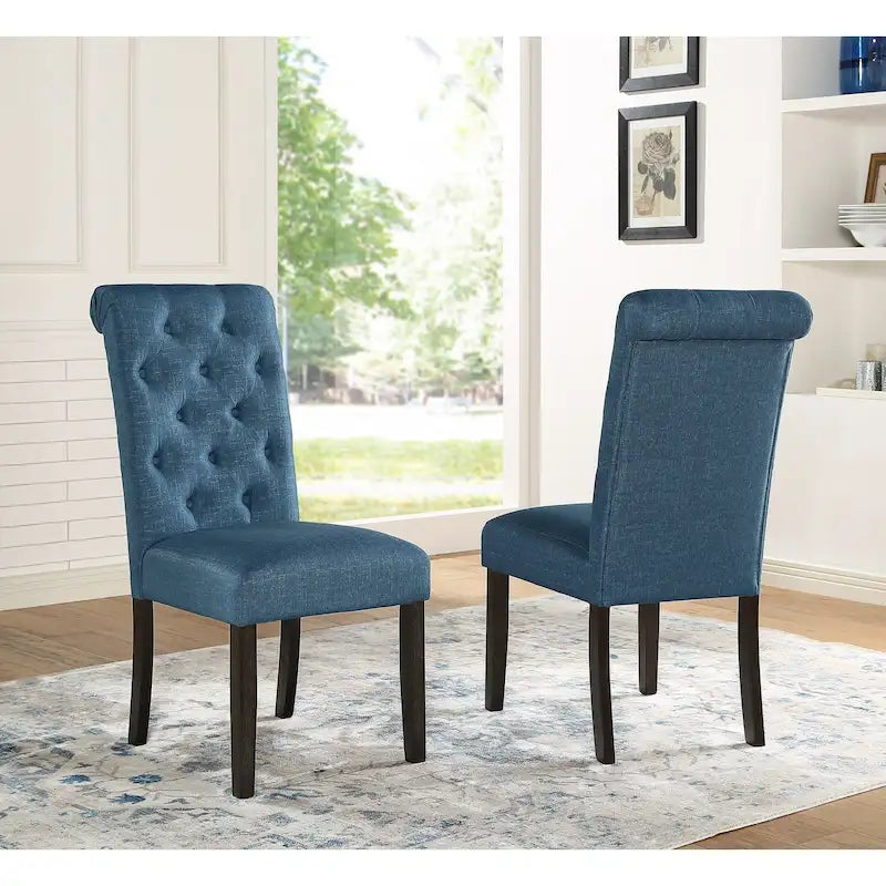 Mesa de comedor de madera oscura de 7 piezas con patas torneadas