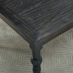 Mesa de comedor de madera oscura de 7 piezas con patas torneadas