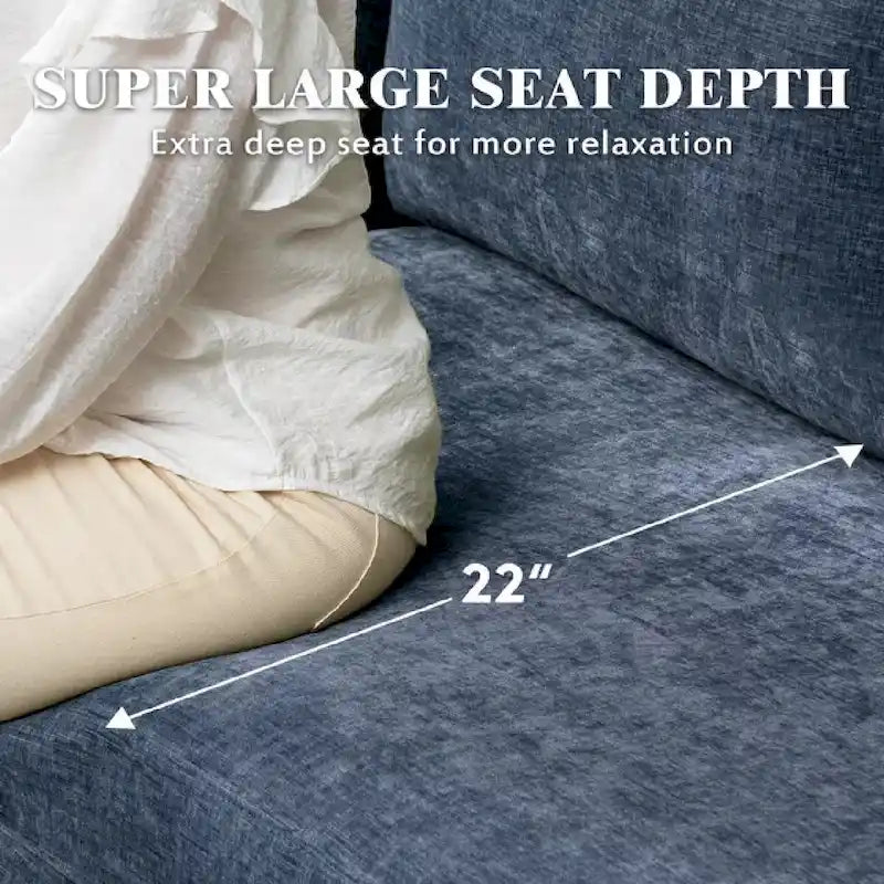Sofá seccional en forma de U de 6 plazas, sofá cama reversible en diseño moderno de chenilla, con chaise longue y otomana