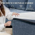 Sofá seccional en forma de U de 6 plazas, sofá cama reversible en diseño moderno de chenilla, con chaise longue y otomana