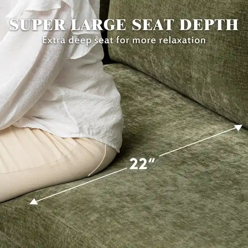 Sofá seccional en forma de U de 6 plazas, sofá cama reversible en diseño moderno de chenilla, con chaise longue y otomana