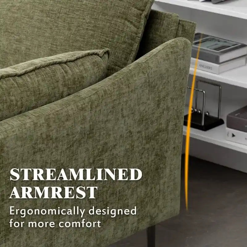 Sofá seccional en forma de U de 6 plazas, sofá cama reversible en diseño moderno de chenilla, con chaise longue y otomana