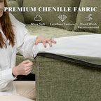 Sofá seccional en forma de U de 6 plazas, sofá cama reversible en diseño moderno de chenilla, con chaise longue y otomana