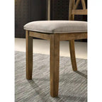 Mesa de comedor de madera de 5 piezas con respaldo en cruz