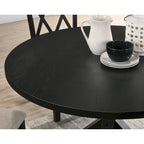 Mesa de comedor de madera de 5 piezas con respaldo en cruz