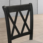 Mesa de comedor de madera de 5 piezas con respaldo en cruz