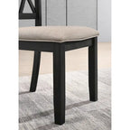 Mesa de comedor de madera de 5 piezas con respaldo en cruz