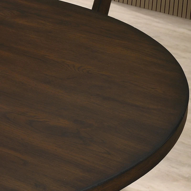 Mesa de comedor de madera de 5 piezas con respaldo en cruz