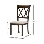 Mesa de comedor de madera de 5 piezas con respaldo en cruz