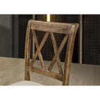 Mesa de comedor de madera de 5 piezas con respaldo en cruz