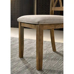 Mesa de comedor de madera de 5 piezas con respaldo en cruz