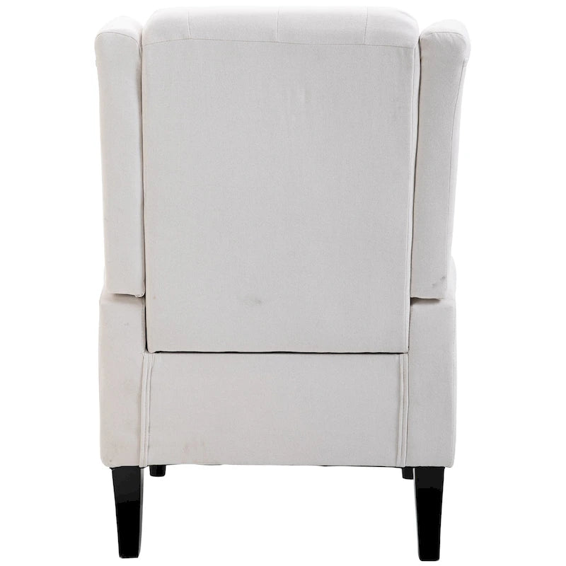 Sillón decorativo tapizado con patas de madera