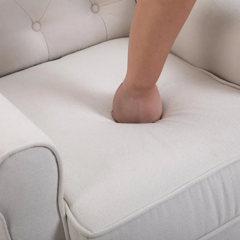 Sillón decorativo tapizado con patas de madera