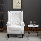 Sillón decorativo tapizado con patas de madera