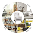 Sillón decorativo tapizado con patas de madera