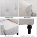 Sillón decorativo tapizado con patas de madera