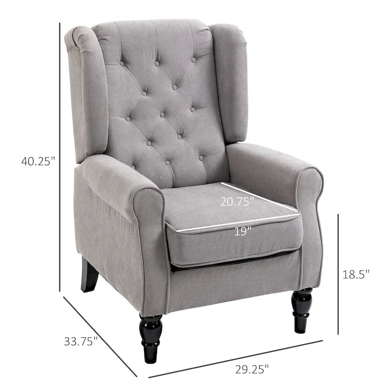 Sillón decorativo tapizado con patas de madera