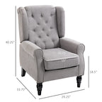 Sillón decorativo tapizado con patas de madera