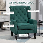 Sillón decorativo tapizado con patas de madera