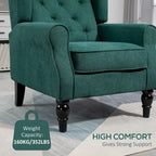 Sillón decorativo tapizado con patas de madera