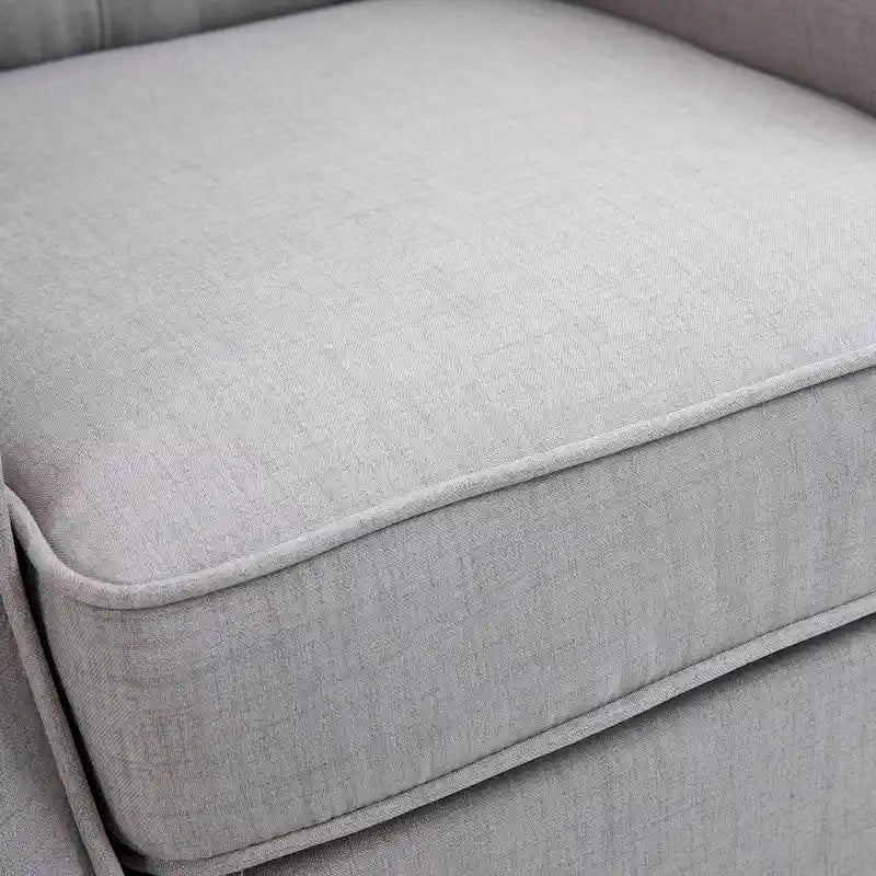 Sillón decorativo tapizado con patas de madera
