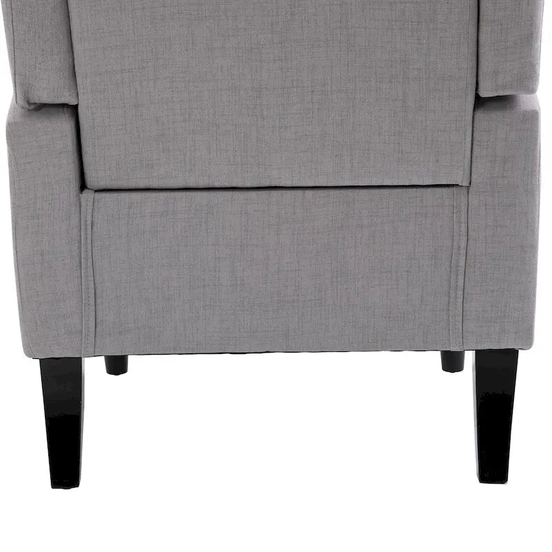 Sillón decorativo tapizado con patas de madera