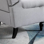 Sillón decorativo tapizado con patas de madera