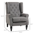 Sillón decorativo tapizado con patas de madera