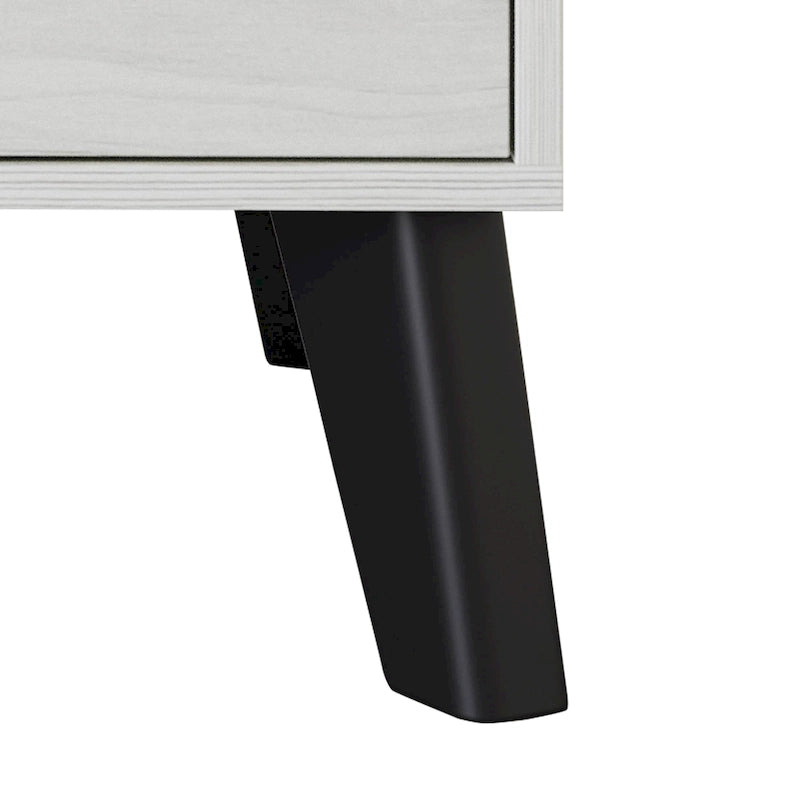 Mesita de noche de madera de 2 cajones de estilo clásico