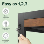 Estructura de cama con plataforma de bambú marrón y metal