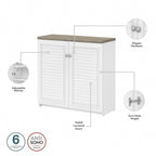 Armario de Almacenamiento con Puertas y Estantes - 31.73L x 12.76W x 30.71H