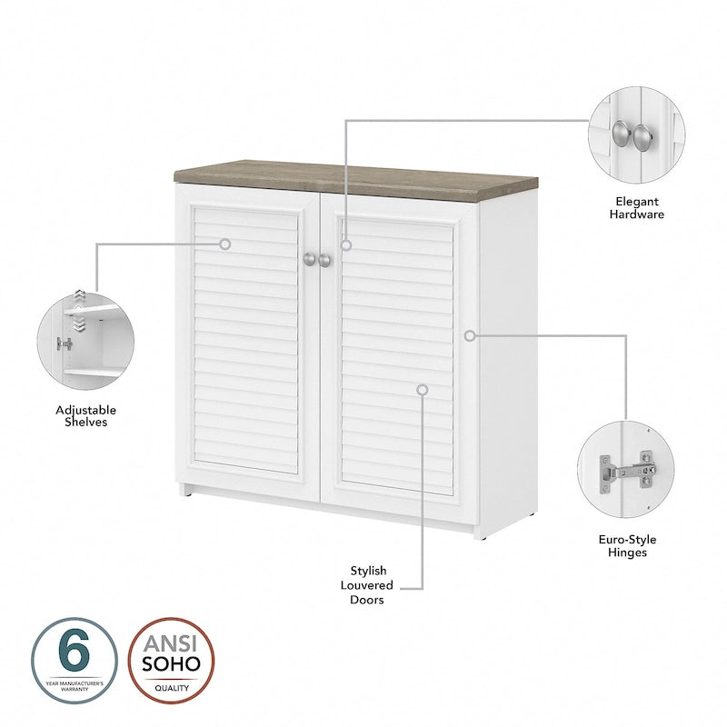 Armario de Almacenamiento con Puertas y Estantes - 31.73L x 12.76W x 30.71H