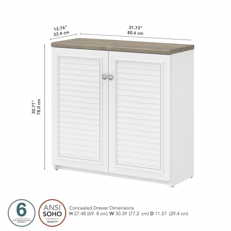 Armario de Almacenamiento con Puertas y Estantes - 31.73L x 12.76W x 30.71H