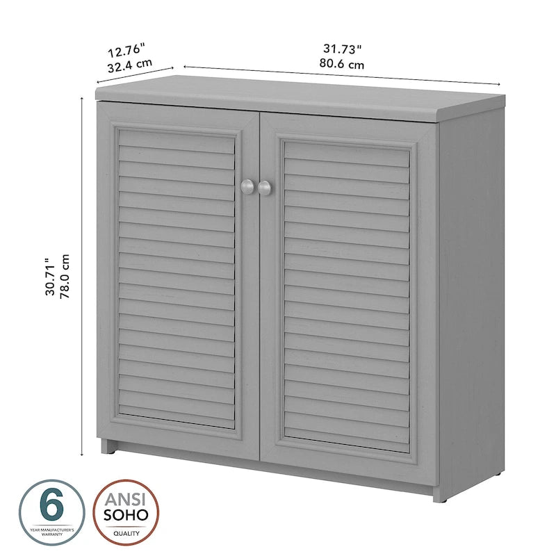 Armario de Almacenamiento con Puertas y Estantes - 31.73L x 12.76W x 30.71H