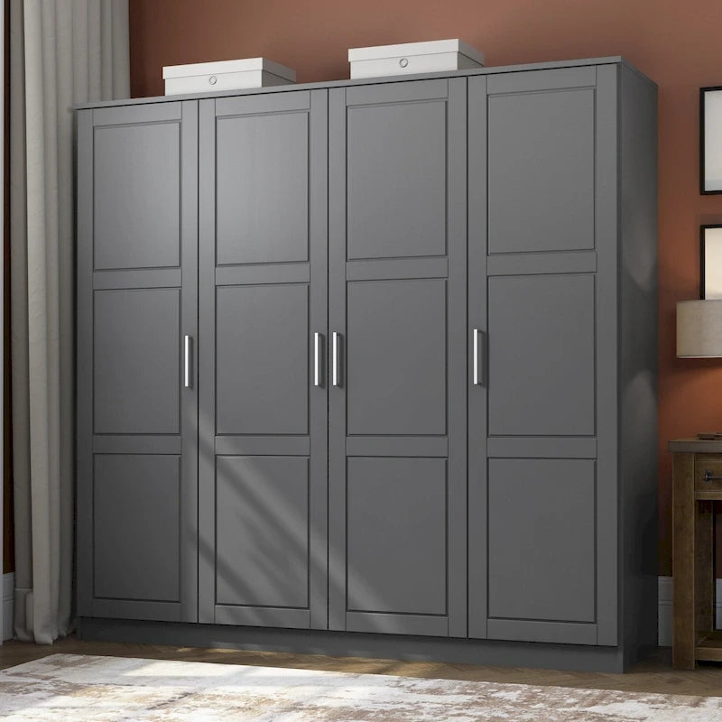 Armario de puerta con puertas de madera maciza o con espejo