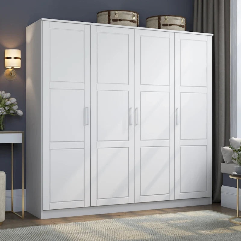 Armario de puerta con puertas de madera maciza o con espejo