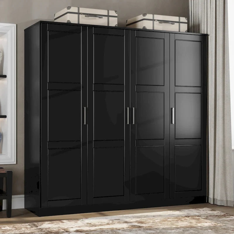 Armario de puerta con puertas de madera maciza o con espejo